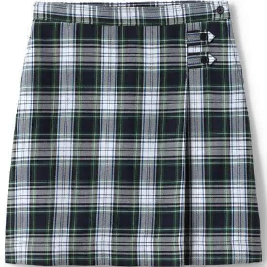 Lands' End School Uniform Girls Slim Plaid A-line Skirt Below the Knee image {6}