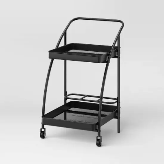 Metal Mesh Rolling Bar Outdoor Serving Cart Black - Room Essentials&trade; image {4}