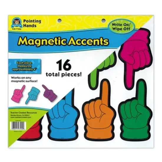 Teacher Created Resources&reg; Pointing Hands Magnetic Accents, 16 Per Pack, 3 Packs image {1}