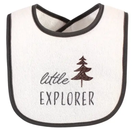 Hudson Baby Infant Boy Cotton Terry Drooler Bibs with Fiber Filling, Boy Woodland, One Size image {3}