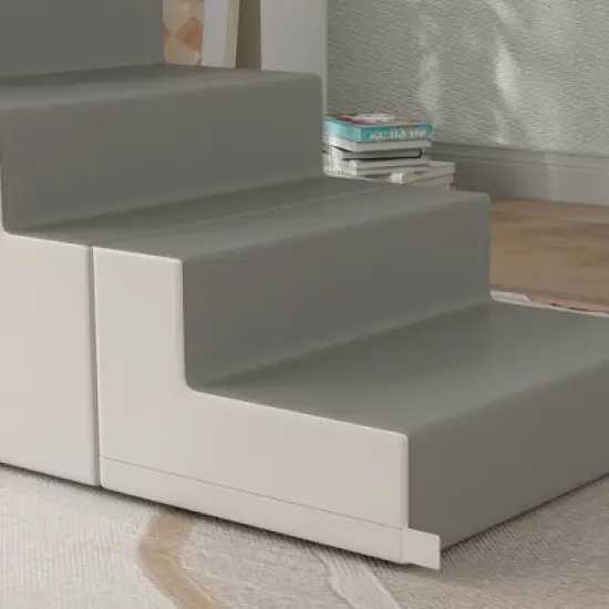 INFURNIC Baby and Toddler Learning Toys Soft Foam Climbing Play Set For Active Play Development, Light Gray, 57.9"*19.3"*18.5" image {1}