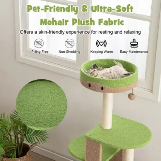 Costway 5-Tier Cat Tree Tower 44'' Cat Climbing Stand Perch with Sisal Scratching Posts image {4}