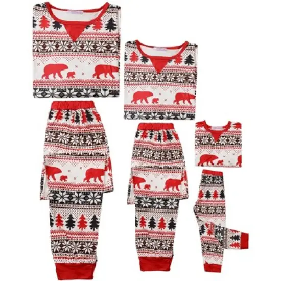 cheibear Christmas Party Long Sleeve Family Matching 2-Pieces Pajama Set image {3}