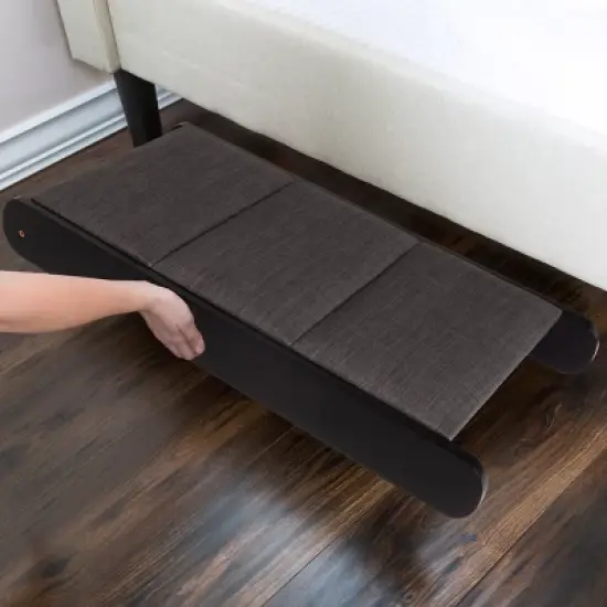 Pet Adobe Foldable Wooden Pet Ramp, Black/Gray image {10}