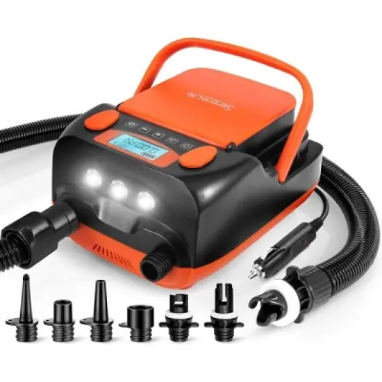 SereneLife High Pressure SUP Air Pump - Black & Orange image {7}