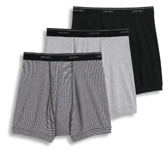 Jockey Mens Classic Boxer Brief 3 Pack Underwear Boxer Briefs 100% cotton image {4}