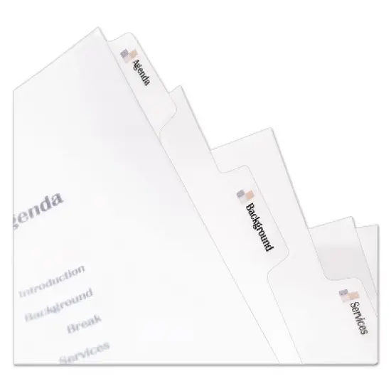 Avery Index Maker Print & Apply Clear Label Plastic Dividers 5-Tab Letter 11449 image {2}