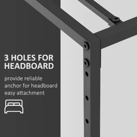 Garvee Metal Platform Bed Frame with Storage, Steel Slat Support, No Box Spring Needed, Easy Assembly Mattress Foundation image {3}