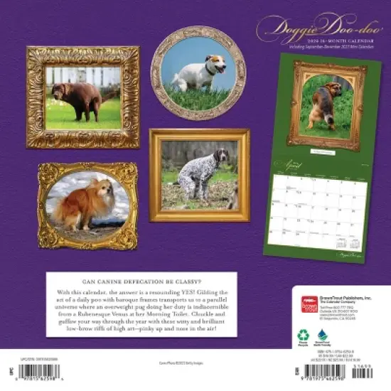Browntrout 2024 Wall Calendar 12"x12" Doggie Doo Doo image {1}
