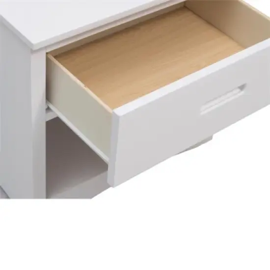 Galen 1-Drawer Transitional Wood Nightstand in White - Lexicon image {6}