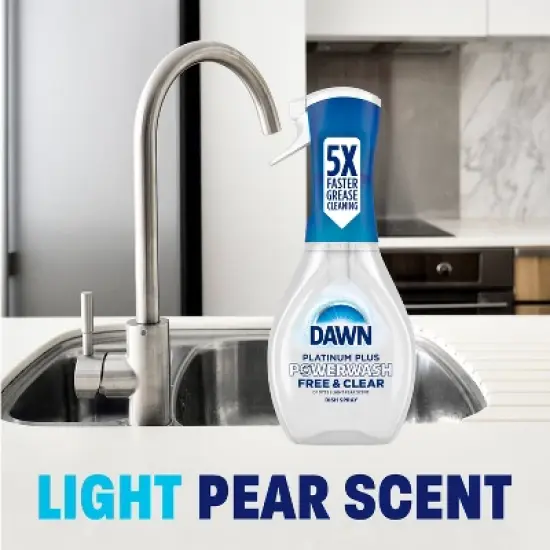 Dawn Platinum Plus Powerwash Dishwasher Detergent - Free & Clear Refill - 2ct image {8}