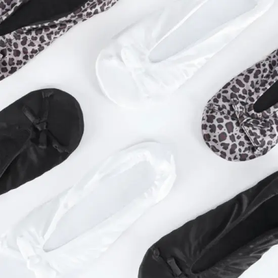 CTM Women's Satin Ballerina Slipper House Shoe image {4}