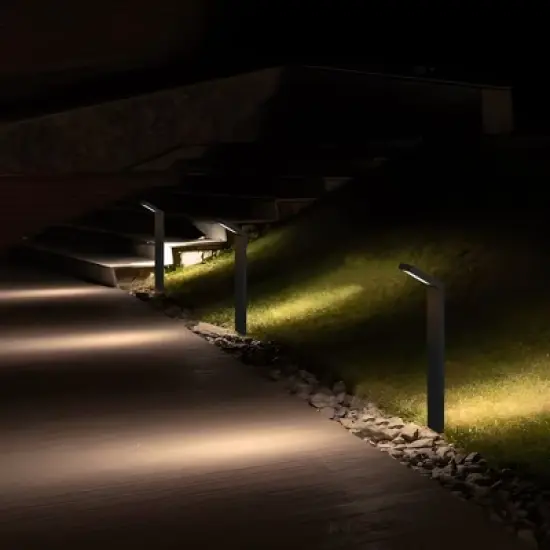 C Cattleya 21" Low-voltage Black Aluminum LED Landscape Path Lights with Frosted Glass Shade(4-Pack) image {5}