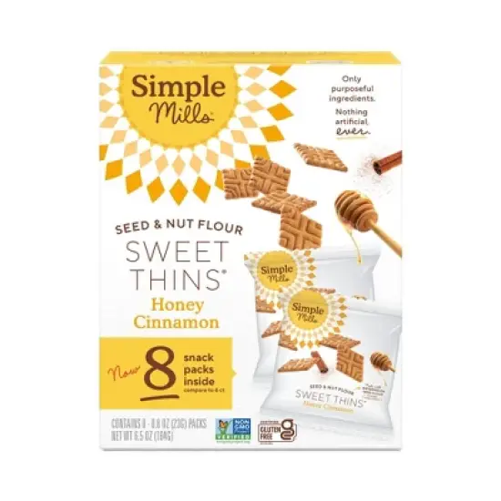 Simple Mills Crackers Sweet Thin Honey - 8pk image {3}