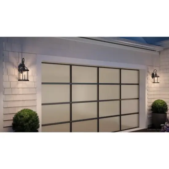 Urban Ambiance Luxury Transitional Outdoor Wall Sconce 15.5''H x 8.125''W,  Midnight Black Finish,  Greensboro Collection, UHP1376 image {1}