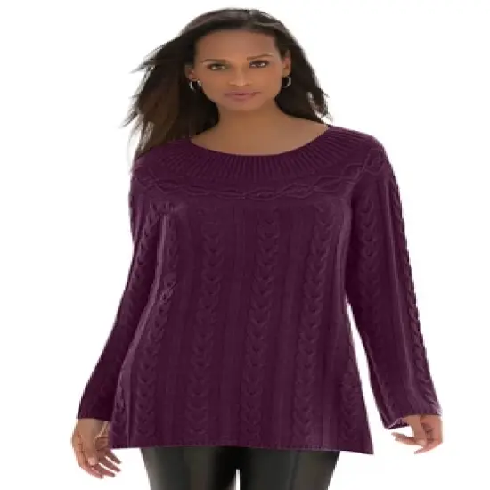 Jessica London Women&rsquo;s Plus Size Cable Sweater Tunic image {5}