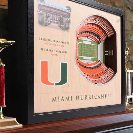 NCAA Miami Hurricanes 25-Layer StadiumViews 3D Wall Art image {1}
