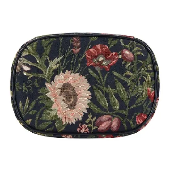Signare USA Morning Garden Black Floral Toiletry Vanity Bag image {6}