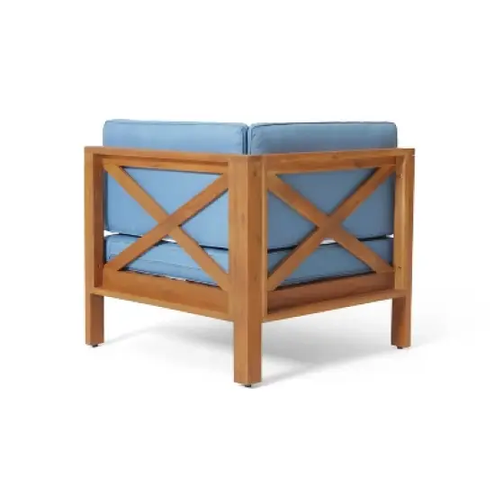 FIONECA X-Back 4-Piece Outdoor Sofa Set with Cushions & Coffee Table, Patio Conversation Set for Garden, Deck, Backyard, Blue image {11}