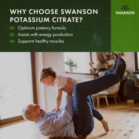 Swanson Ultra Potassium Citrate Mineral Supplement, Essential Electrolyte Helps Support Heart Health & Energy, 99 mg (120 Capsules) image {2}