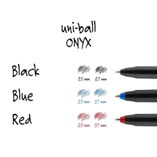 uni-ball uniball Onyx Rollerball Pens Fine Point 0.7mm Blue Ink 72/Box (2013568) image {3}