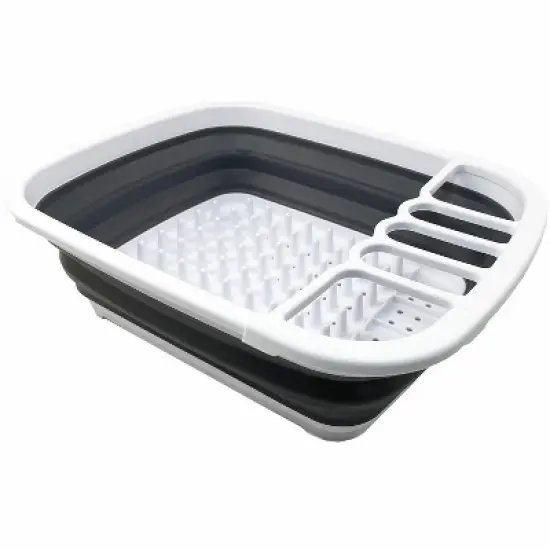 SAMMART 8L (2.11Gallons) Collapsible Plastic Dish Drainer - Foldable Drying Rack image {18}
