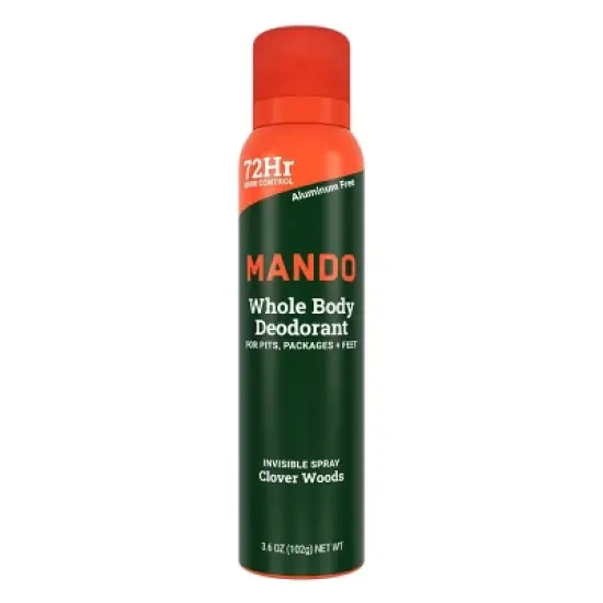 Mando Whole Body Men's Invisible Spray Deodorant Clover Woods - Aluminum-Free 3.6oz image {1}