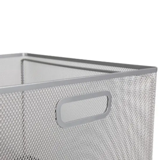 Mesh Crate File Box 10"x14"x 13.25" Silver - Brightroom&trade; image {2}