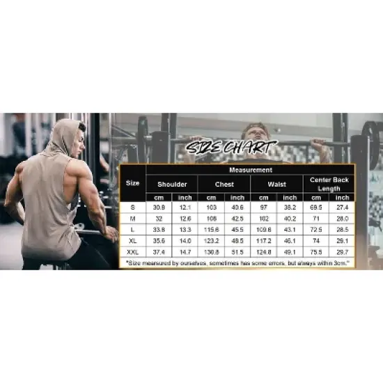 COOFANDY Men's Workout Hooded Tank Tops Bodybuilding Muscle Cut Off T Shirt Sleeveless Gym Hoodies M-L image {8}