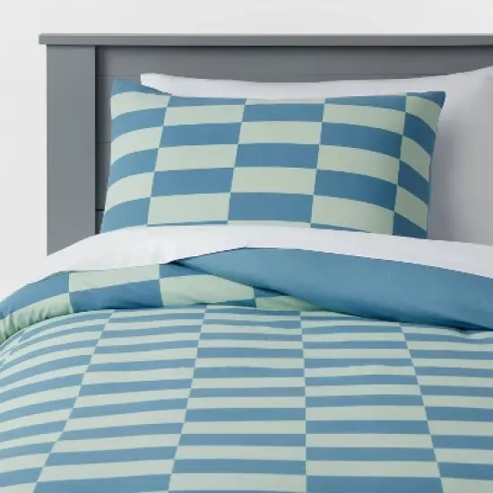Checkers Kids' Duvet Cover Teal Blue - Pillowfort&trade; image {5}