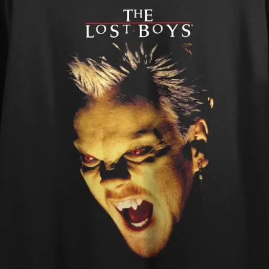 Lost Boys David Face Art Crew Neck Short Sleeve Women's Black Crop T-shirt image {1}