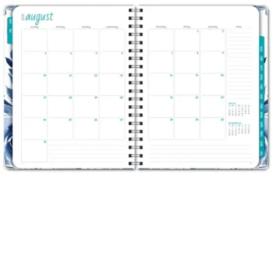 Global Printed Products Hardcover AY 2025-2026 Fashion Planner - 8.5"x11" (Blue Bloom) image {1}