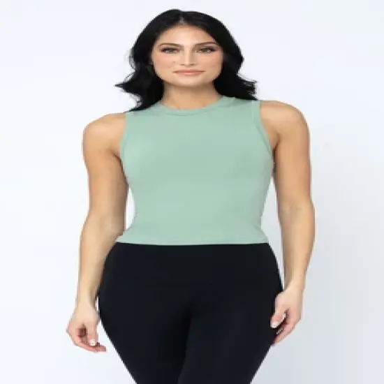 Yogalicious Jersey Fitted Mock Neck Tank Top image {5}