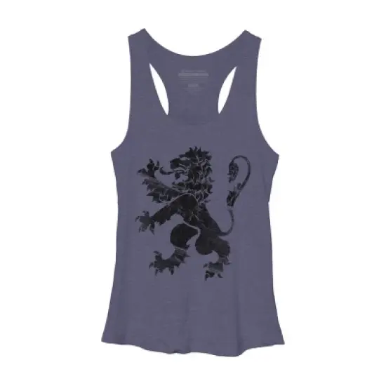 Women's Design By Humans Black Lion Rampant By Snazzygaz Racerback Tank Top image {4}