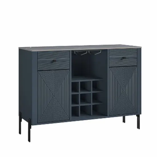42" Wine Cabinet with Textured Patterns and Marbling Pattern Countertop - Festivo image {13}