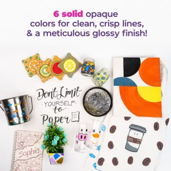 PINTAR Premium Acrylic Paint Pens - 1mm Fine Tip Pens For Rock Painting, Ceramic, Wood, Craft Supplies, DIY Project (6 Black) image {6}