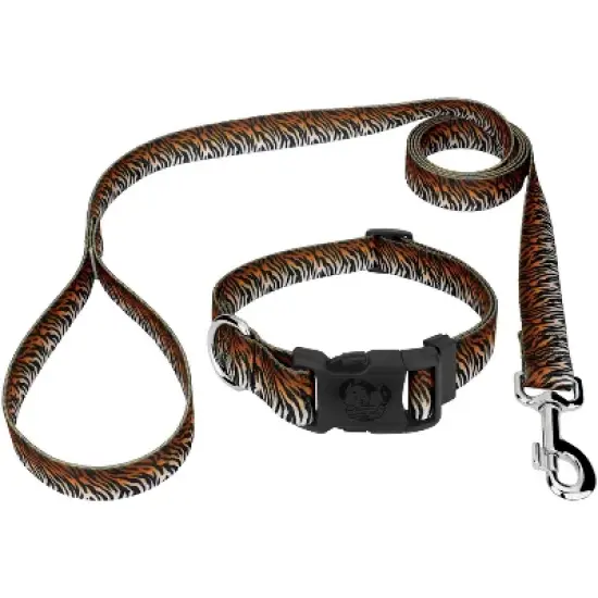 Country Brook Petz Deluxe Bengal Tiger Stripes Dog Collar and Leash image {5}