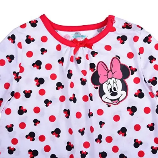 Disney Baby Girl's 2-Pack Minnie Mouse Footless Coverall Jumpsuit Babywear Set for Infant image {2}