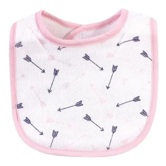 Hudson Baby Infant Girl Cotton Terry Bib and Burp Cloth Set 5pk, Love, One Size image {3}