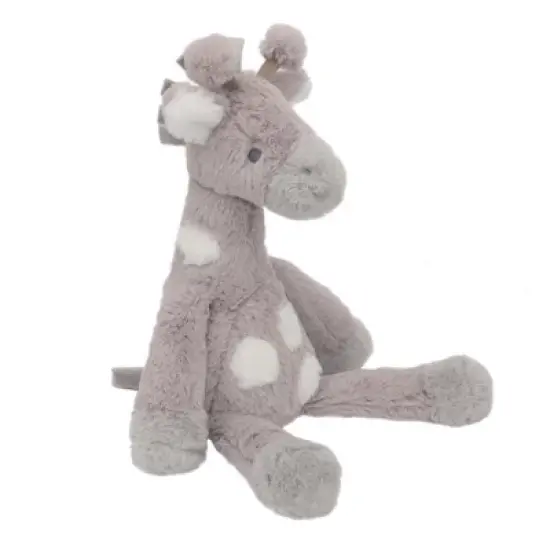Lambs & Ivy Linen Safari Gray Giraffe Stuffed Animal Toy - Stretch image {2}