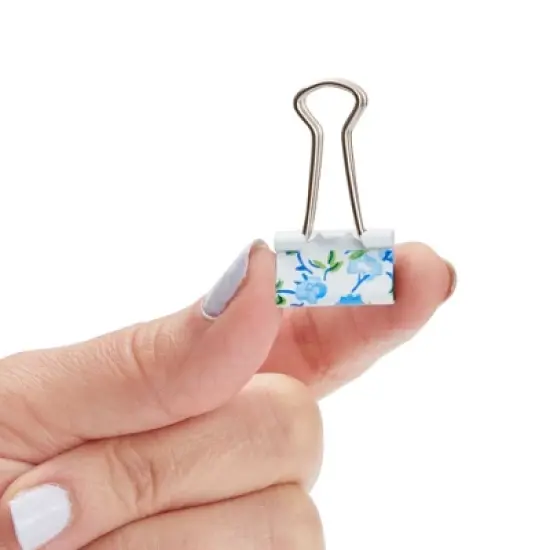 Juvale 40 Pack Cute Binder Clips for Paper, Notebooks, Planners, File Folders, Organization for School and Work, 6 Floral Designs. 1.5 x 0.75 In image {4}