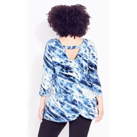 Women's Plus Size Relax Back Tunic - navy  | AVENUE LEISURE image {1}