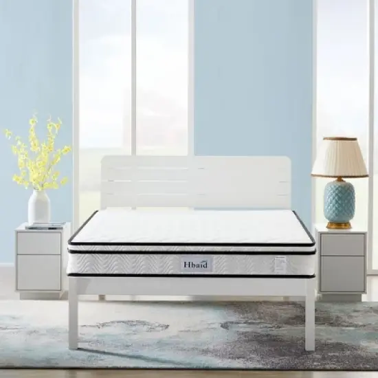 10in. Medium Firm Gel Memory Foam Twin Size Pocket Coil with Sponge Spring Pack Mattress image {7}