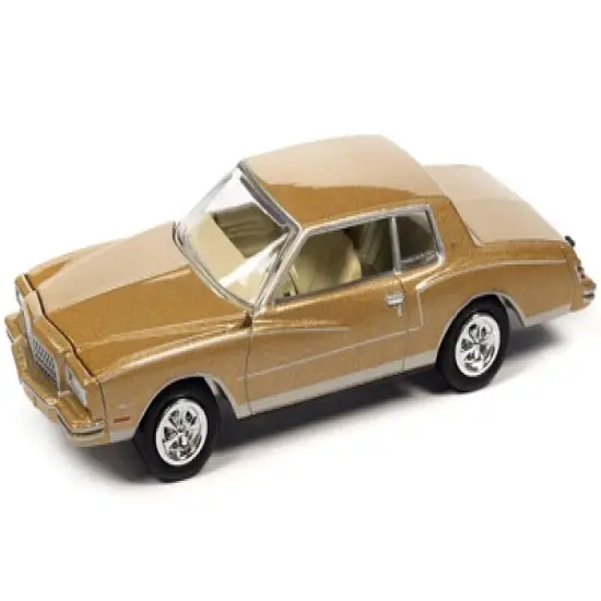 1980 Chevrolet Monte Carlo Light Camel Gold Metallic with Bass Boat and Trailer 1/64 Diecast Model Car by Johnny Lightning image {1}