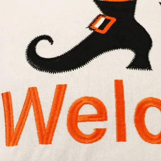 20"x20" Oversize Welcome Pretties Halloween Square Throw Pillow White - Lush D&eacute;cor image {1}