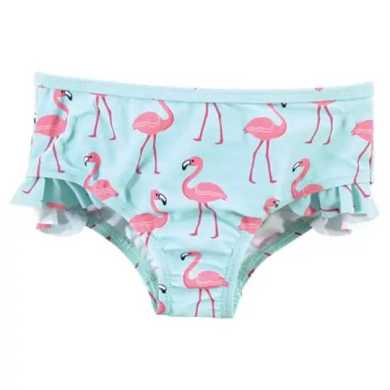 Hudson Baby Infant and Toddler Girl Swim Rashguard Set, Flamingo image {3}