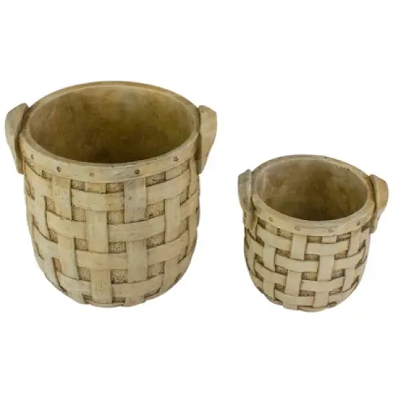 Napa Home & Garden Set of 2 Beige Tobacco Basket Planter Set 9.5" image {2}