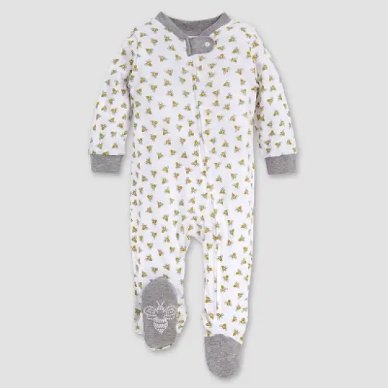 Burt's Bees Baby&reg; Be Honey Bee Striped Sleep 'N Play Footed Pajama - Yellow/White/Black image {2}
