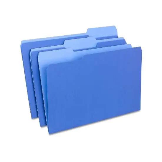 Staples Colored Top-Tab File Folders 3 Tab Blue Legal Size 100/Pack TR224568 image {6}