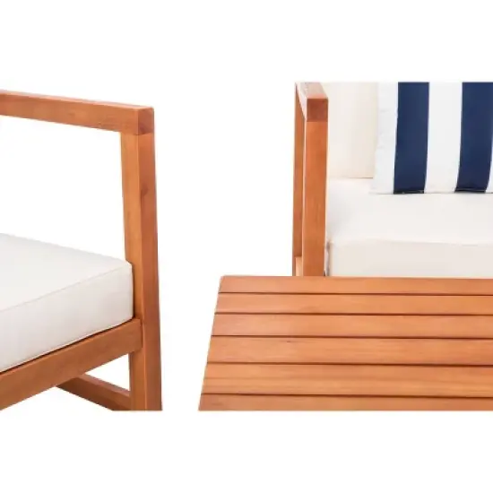 Montez 4pc Living Set with Accent Pillows - Natural/Beige/Navy - Safavieh image {4}